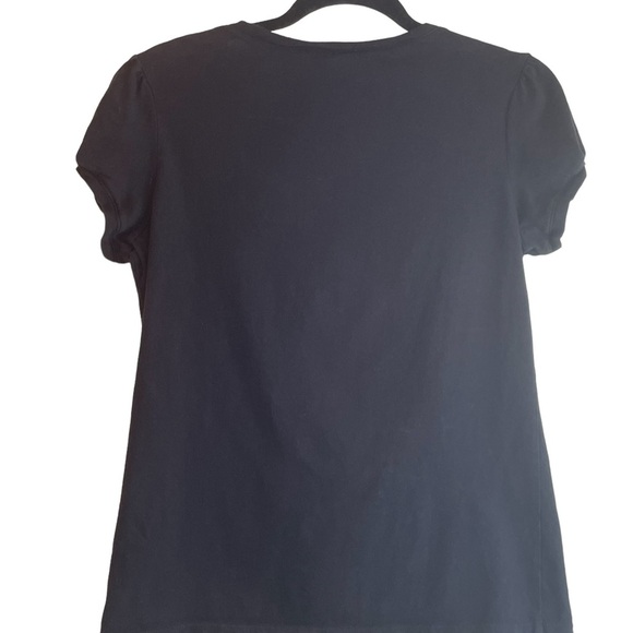 Tommy Hilfiger woman’s black short sleeve top w/sequin motif, size small - Picture 2 of 8
